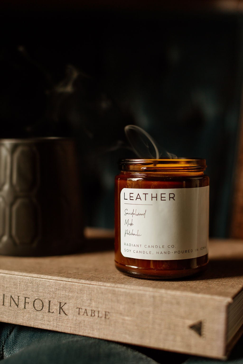 Leather candle top